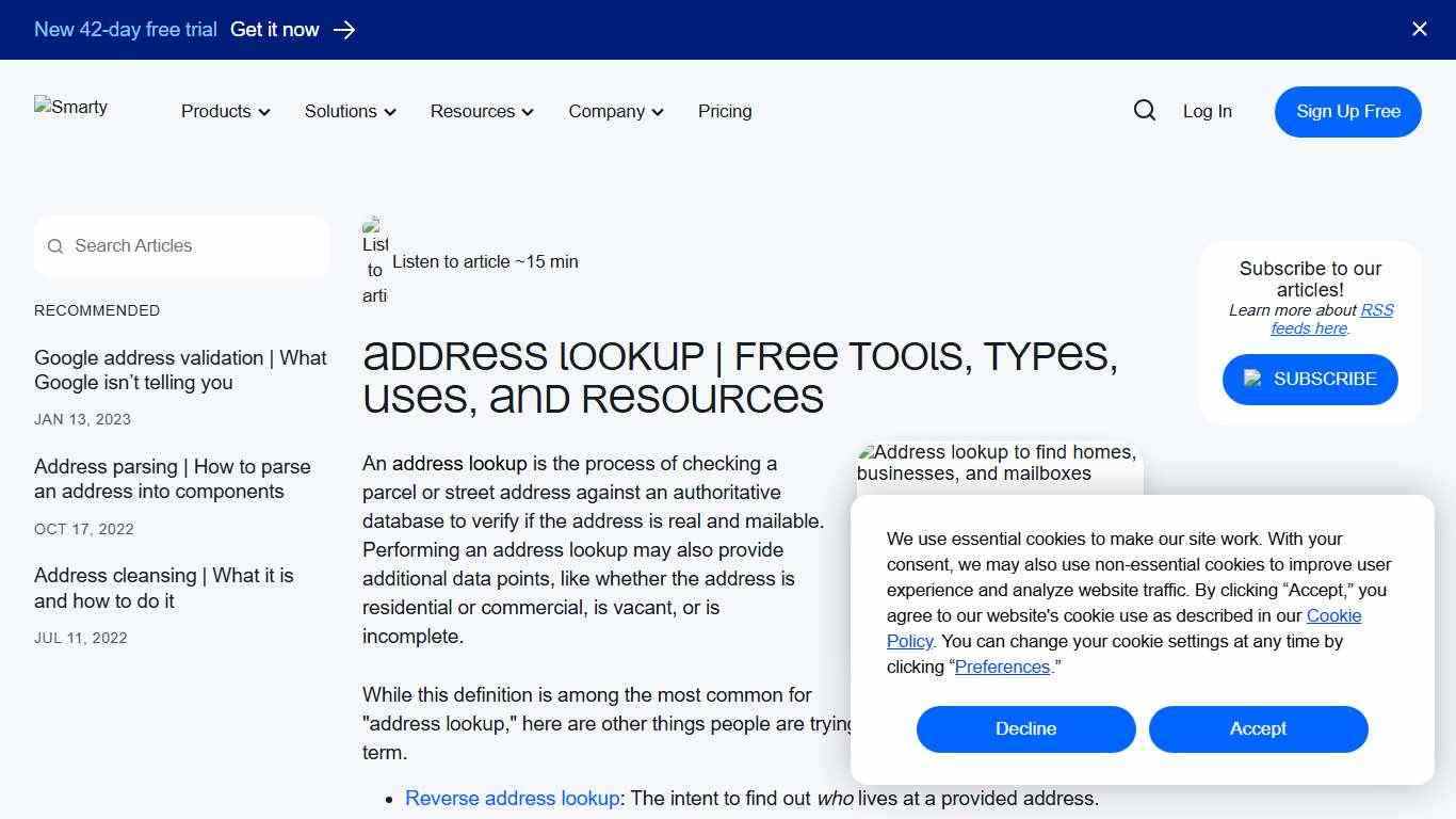 Address lookup | Free tools, types, uses, and resources