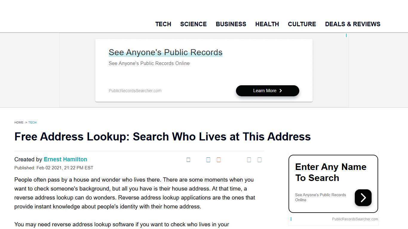 Free Address Lookup: Search Who Lives at This Address
